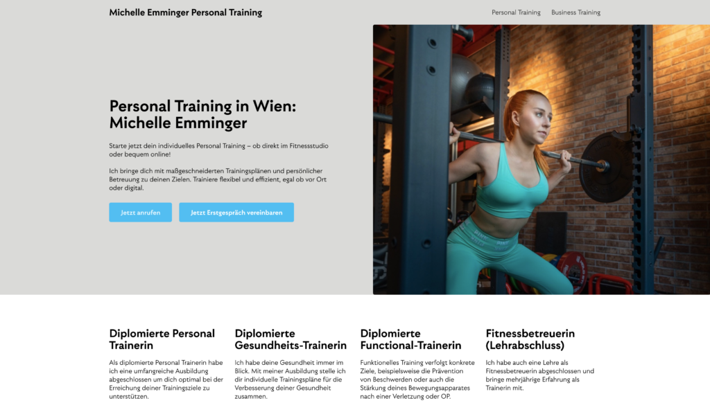 Personal Training Wien mit Michelle Emminger.